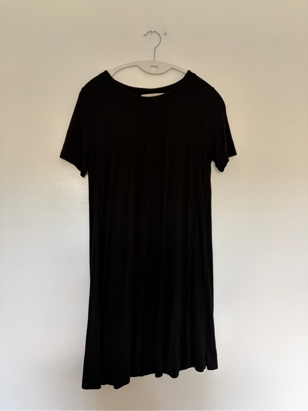 LOFT Black Short Sleeve Tee Dress